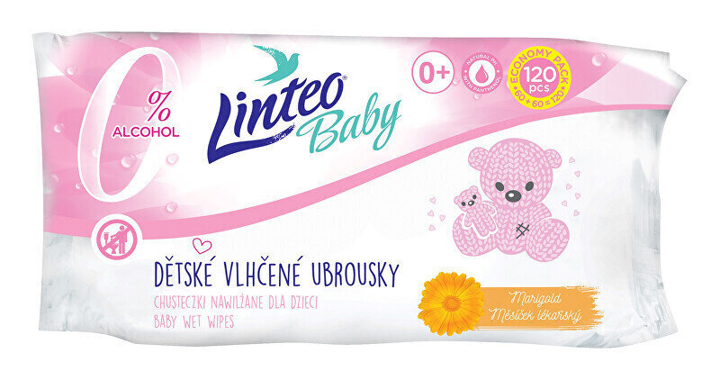 Mitrās salvetes Linteo Baby ar kliņģerīti, 24 gab. cena un informācija | Vates kociņi, mitrās salvetes | 220.lv