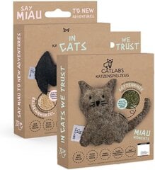 Catlabs kaķu rotaļlietas 2gb. komplekts “mājīgs kaķis” un “pūkains sikspārnis” ar kaķu mētras un balderjāņa saknes pildījumu cena un informācija | Rotaļlietas kaķiem | 220.lv