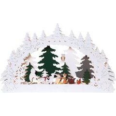 LED Ziemassvētku gaismas dekors lāzergriezts 2xAA 27x45cm Forest friends 271-89 cena un informācija | Ziemassvētku dekorācijas | 220.lv