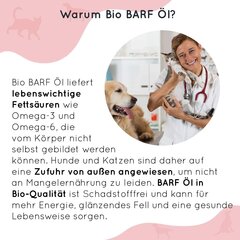 Organiskā barf eļļa suņiem (1 litrs) ar E vitamīnu no 6 dažādām eļļām-Omega 3 ,6, 9 cena un informācija | Vitamīni, uztura bagātinātāji, pretparazītu līdzekļi suņiem | 220.lv