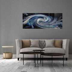 Ar rokām veidots metāla gleznas triptihs Storm 150x60 cm цена и информация | Картины | 220.lv