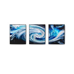 Ar rokām veidots metāla gleznas triptihs Storm 150x60 cm cena un informācija | Gleznas | 220.lv