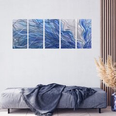 Ar rokām veidots 5 daļu metāla gleznas poliptihs Wind 150x60 cm cena un informācija | Gleznas | 220.lv