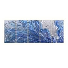 Ar rokām veidots 5 daļu metāla gleznas poliptihs Wind 150x60 cm цена и информация | Картины | 220.lv
