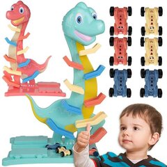 Dinozaura slidkalniņš + ar 6 automašīnām cena un informācija | Rotaļlietas zēniem | 220.lv