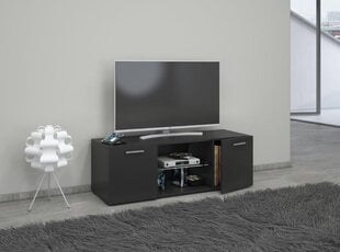 Televizora skapītis Lowina, 115x36x40 cm, melns cena un informācija | TV galdiņi | 220.lv
