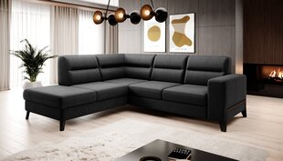 Stūra dīvāns NORE Casara, melns cena un informācija | Stūra dīvāni | 220.lv