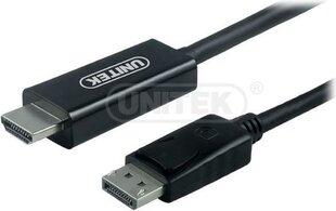 Unitek Cable DisplayPort to HDMI 1,8m, Y-5118CA cena un informācija | Kabeļi un vadi | 220.lv