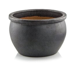Keramikas puķupods Glazed, apaļš, pelēks, 28 x 16(A) cm cena un informācija | Puķu podi | 220.lv