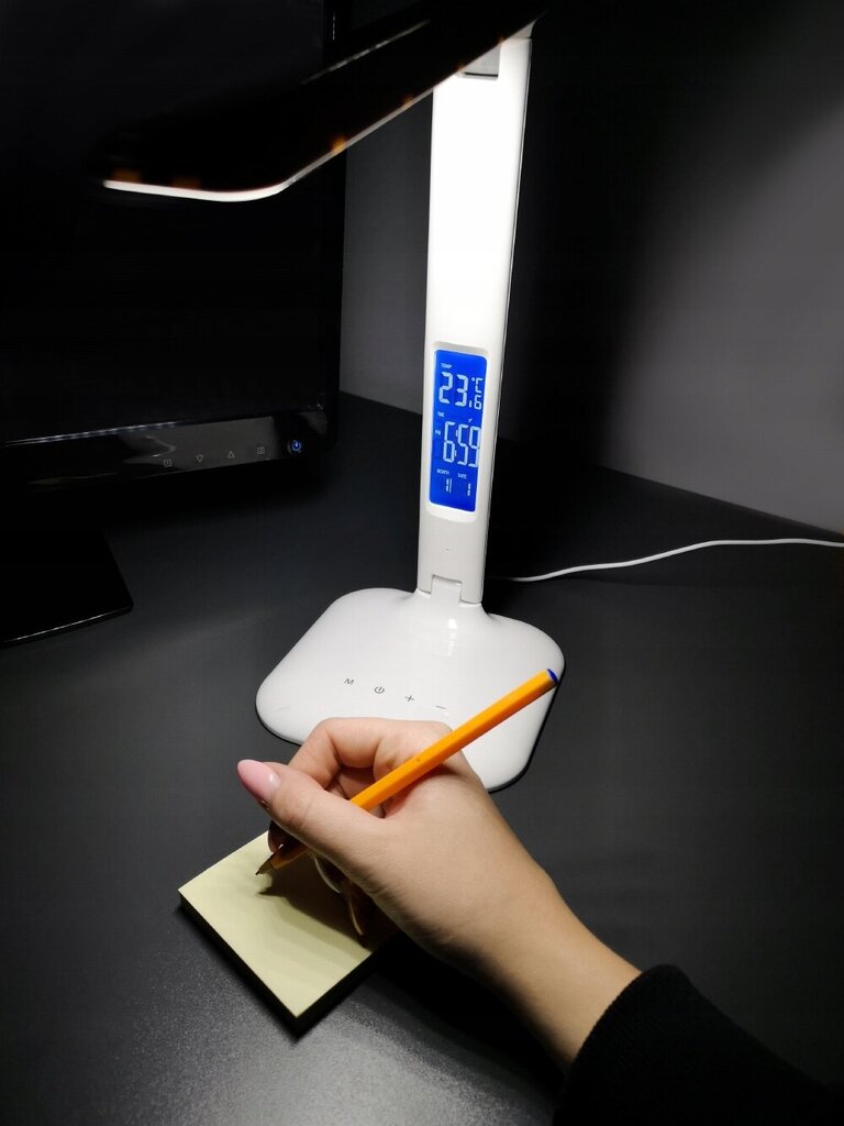 Daudzfunkcionāla galda lampa ar termometru cena un informācija | Galda lampas | 220.lv