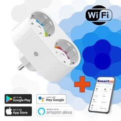 Умная Wi-Fi двойная розетка цена и информация | Электрические выключатели, розетки | 220.lv