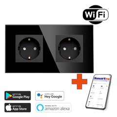 Smart gudra rozete 2x Wi-Fi cena un informācija | Elektrības slēdži, rozetes | 220.lv