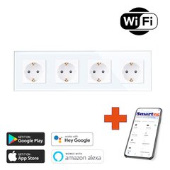 Smart gudra rozete ar energomonitoringu 4x Wi-Fi cena un informācija | Elektrības slēdži, rozetes | 220.lv