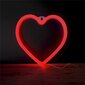 LED neona lampa HEART, sarkana, baterija/USB cena un informācija | Iebūvējamās lampas, LED paneļi | 220.lv
