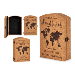 Шкафчик для ключей Карта мира (20 x 7,5 x 29 cм) цена и информация | Шкафчики в гостиную | 220.lv