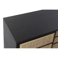 Bufete DKD Home Decor Dabisks Melns MDF Rotangpalma Paulovnijas koks (80 x 38 x 50 cm) cena un informācija | Vitrīnas, bufetes | 220.lv