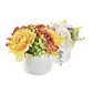 Decorative Flowers DKD Home Decor Vāze Keramika Drāna Balts Dzeltens (20 x 20 x 16 cm) (2 gb.) cena un informācija | Mākslīgie ziedi | 220.lv