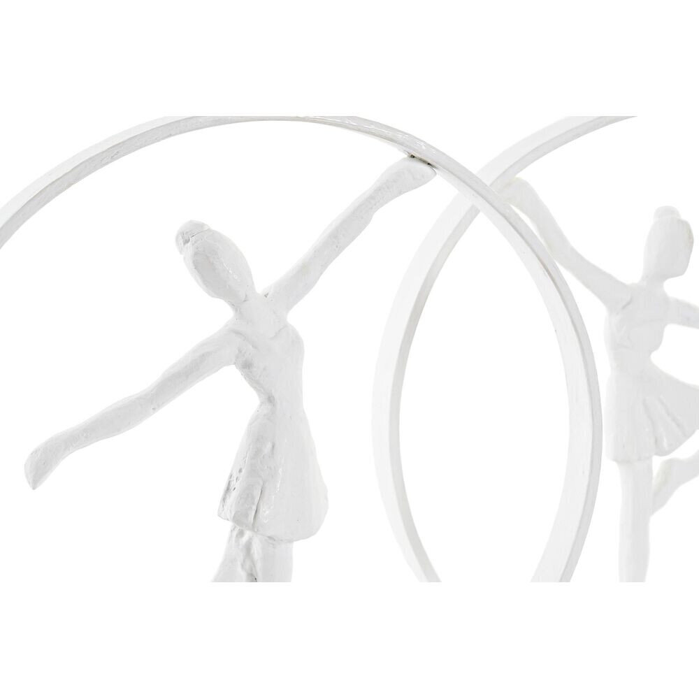 Dekoratīvās figūriņas DKD Home Decor Balerīna Alumīnijs Balts Mango koks Moderns (23 x 9 x 33 cm) (2 gb.) cena un informācija | Interjera priekšmeti | 220.lv