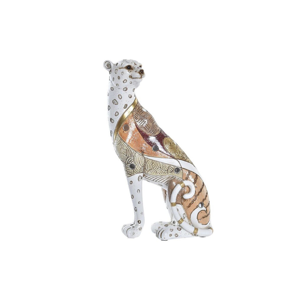 Dekoratīvās figūriņas DKD Home Decor Oranžs Balts Leoparda Sveķi (15 x 8 x 25 cm) цена и информация | Interjera priekšmeti | 220.lv