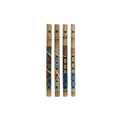 Dekoratīvās figūriņas DKD Home Decor Saldā Flauta Bambuss (4 pcs) (30 x 2 x 2 cm) cena un informācija | Interjera priekšmeti | 220.lv