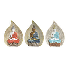 Dekoratīvās figūriņas DKD Home Decor Sarkans Zils Bronza Oranžs Buda Sveķi (11,3 x 4 x 15,3 cm) (3 gb.) цена и информация | Детали интерьера | 220.lv