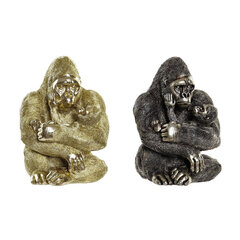 Dekoratīvās figūriņas DKD Home Decor Sudrabains Bronza Sveķi Gorilla (22 x 23,5 x 31 cm) (2 gb.) cena un informācija | Interjera priekšmeti | 220.lv