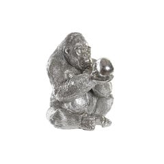 Dekoratīvās figūriņas DKD Home Decor Sudrabains Sveķi Gorilla (38,5 x 33 x 43,5 cm) cena un informācija | Interjera priekšmeti | 220.lv