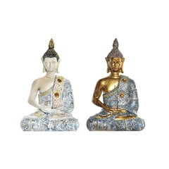 Декоративная фигура DKD Home Decor, синий позолоченный Будда, смола (12.5 x 8.8 x 20.5 см) (2 шт.) цена и информация | Детали интерьера | 220.lv