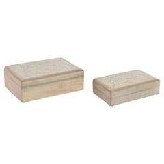 Dekoratīvās Kastes Komplekts DKD Home Decor Mango koks Indietis (21.5 x 13.5 x 6 cm) (25 x 17 x 9 cm) (2 pcs) cena un informācija | Interjera priekšmeti | 220.lv