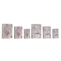Dekoratīvs skapītis DKD Home Decor Canvas Buda Austrumniecisks Koks MDF (21 x 7 x 30.5 cm) (3 pcs) (2 pcs) cena un informācija | Interjera priekšmeti | 220.lv