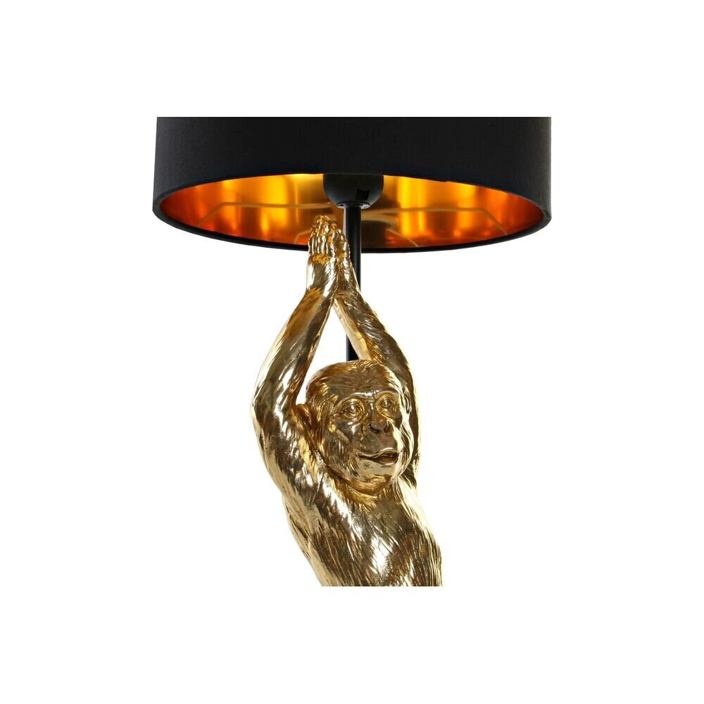 Galda lampa DKD Home Decor Melns Bronza Poliesters Sveķi Mērkaķis (25 x 25 x 48 cm) cena un informācija | Galda lampas | 220.lv