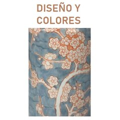 Настольная лампа DKD Home Decor Цветы, фарфор, синяя, оранжевая, полиэстер (35 x 35 x 57 см) цена и информация | Настольные лампы | 220.lv
