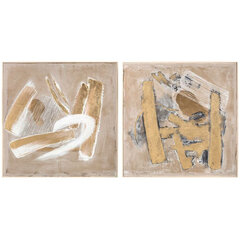 Glezna DKD Home Decor Abstrakts (92 x 4,5 x 92 cm) (2 gb.) cena un informācija | Gleznas | 220.lv