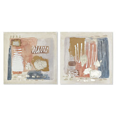 Glezna DKD Home Decor Abstrakts Koloniāls (60 x 2,8 x 60 cm) (2 gb.) cena un informācija | Gleznas | 220.lv