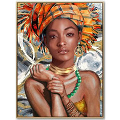 Glezna DKD Home Decor Āfrikas sieviete (63 x 3.5 x 93 cm) (2 pcs) cena un informācija | Gleznas | 220.lv