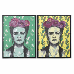 Glezna DKD Home Decor Frida Kahlo (60 x 2.7 x 80 cm) (2 pcs) cena un informācija | Gleznas | 220.lv