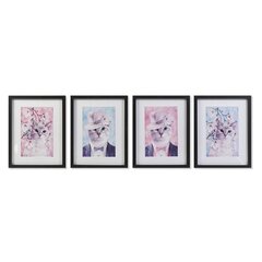 Glezna DKD Home Decor Kaķu (35 x 2,5 x 45 cm) (4 gb.) cena un informācija | Gleznas | 220.lv