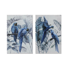 Glezna DKD Home Decor Papagailis Tropiskais (60 x 2,5 x 90 cm) (2 gb.) cena un informācija | Gleznas | 220.lv