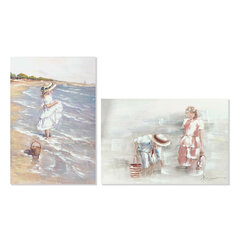 Glezna DKD Home Decor Pludmale (60 x 2,5 x 90 cm) (2 gb.) cena un informācija | Gleznas | 220.lv