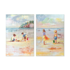 Картина DKD Home Decor, Пляж, дети (60 x 2,5 x 90 cm) (2 шт.) цена и информация | Картины | 220.lv
