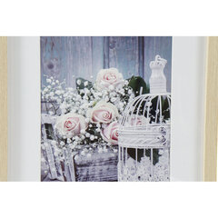 Glezna DKD Home Decor polistirols Rožu (4 pcs) (35 x 2.5 x 45 cm) cena un informācija | Gleznas | 220.lv