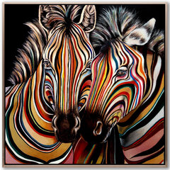 Glezna DKD Home Decor Zebra (83 x 3.5 x 83 cm) (2 pcs) cena un informācija | Gleznas | 220.lv