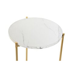 Komplekts ar 2 galdiņiem DKD Home Decor Bronza Metāls MDF Balts (46 x 46 x 55 cm) (2 pcs) cena un informācija | Žurnālgaldiņi | 220.lv