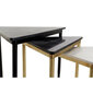 Komplekts ar 3 galdiņiem DKD Home Decor Melns Bronza Metāls Balts Zaļš Marmors Moderns (68 x 46,5 x 53 cm) (3 gb.) cena un informācija | Žurnālgaldiņi | 220.lv