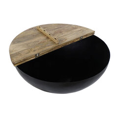 Mazs galdiņš DKD Home Decor Melns Metāls Mango koks (90 x 90 x 37 cm) cena un informācija | Žurnālgaldiņi | 220.lv