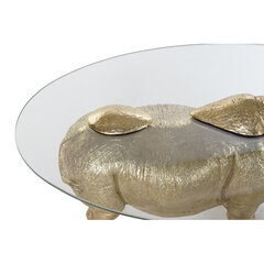 Журнальный столик DKD Home Decor, стеклянный, позолоченный, прозрачный, смола Колониальный Носорог (100 x 60.5 x 46 см) цена и информация | Журнальные столики | 220.lv