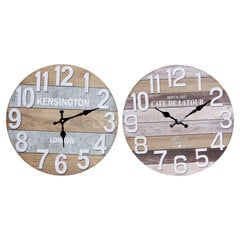 Sienas pulkstenis DKD Home Decor Cottage Koks MDF (2 pcs) (34 x 4 x 34 cm) cena un informācija | Pulksteņi | 220.lv