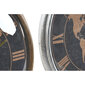 Sienas pulkstenis DKD Home Decor Stikls Sudrabains Melns Bronza Dzelzs Pasaules Karte (46 x 6,5 x 46 cm) cena un informācija | Pulksteņi | 220.lv