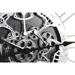 Sienas pulkstenis DKD Home Decor Sudrabains Melns Dzelzs (80 x 7 x 80 cm) cena un informācija | Pulksteņi | 220.lv