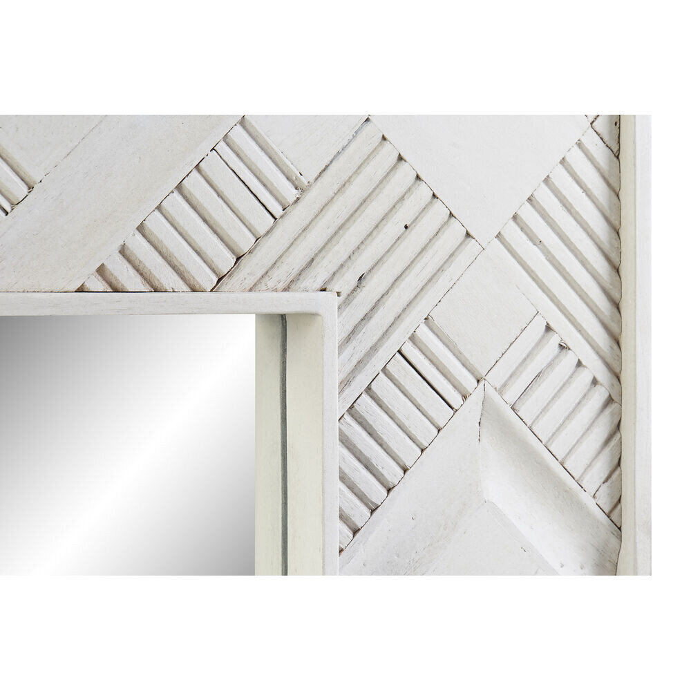 Sienas spogulis DKD Home Decor Balts Mango koks Rombs (154 x 4 x 92 cm) cena un informācija | Spoguļi | 220.lv